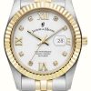 Women'S Jacques Du Manoir | Jacques Du Manoir Inspiration Roman Ii | 34Mm | White Dial | Two Tone Steel Bracelet