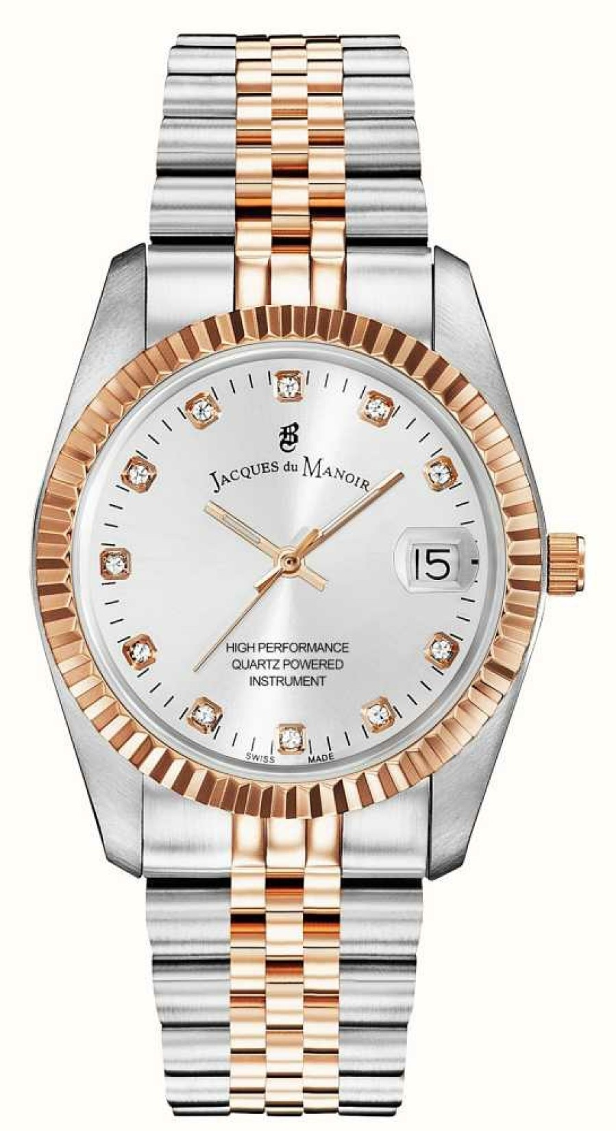 Women'S Jacques Du Manoir | Jacques Du Manoir Inspiration | 36Mm | Silver Dial | Two Tone Steel Bracelet