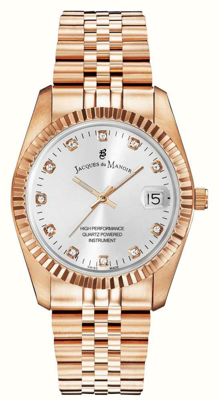 Women'S Jacques Du Manoir | Jacques Du Manoir Inspiration | 36Mm | Silver Dial | Rose Gold Pvd Steel