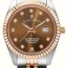 Women'S Jacques Du Manoir | Jacques Du Manoir Inspiration | 31Mm | Brown Dial | Two Tone Steel