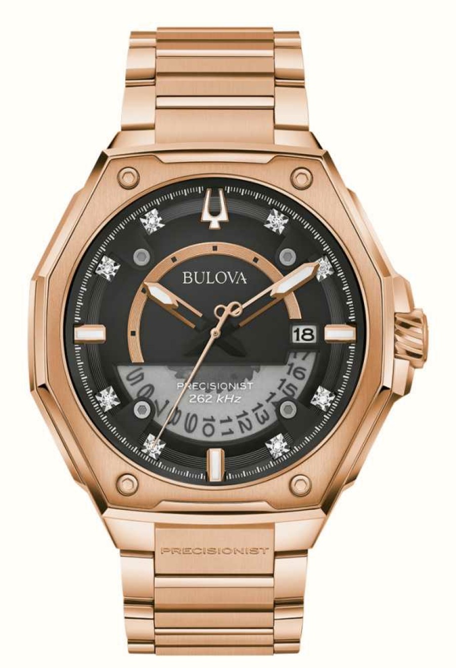 Men'S Bulova | Bulova Precisionist X Crystal Set / Rose Gold Pvd Plated