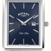 Men'S Rotary | Rotary Men'S Ultra Slim Square Dial Fine Link Stainless Steel