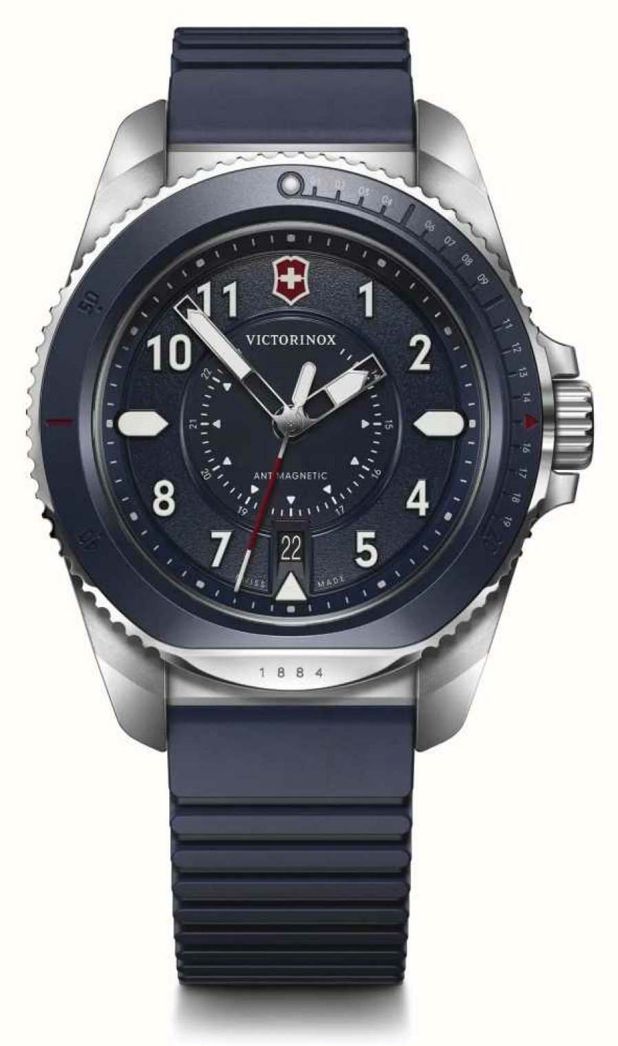 Men'S Victorinox | Victorinox Journey 1884 (43Mm) Blue Dial / Blue Silicone