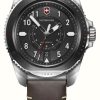 Men'S Victorinox | Victorinox Journey 1884 (43Mm) Black Dial / Black Silicone & Brown Leather Set