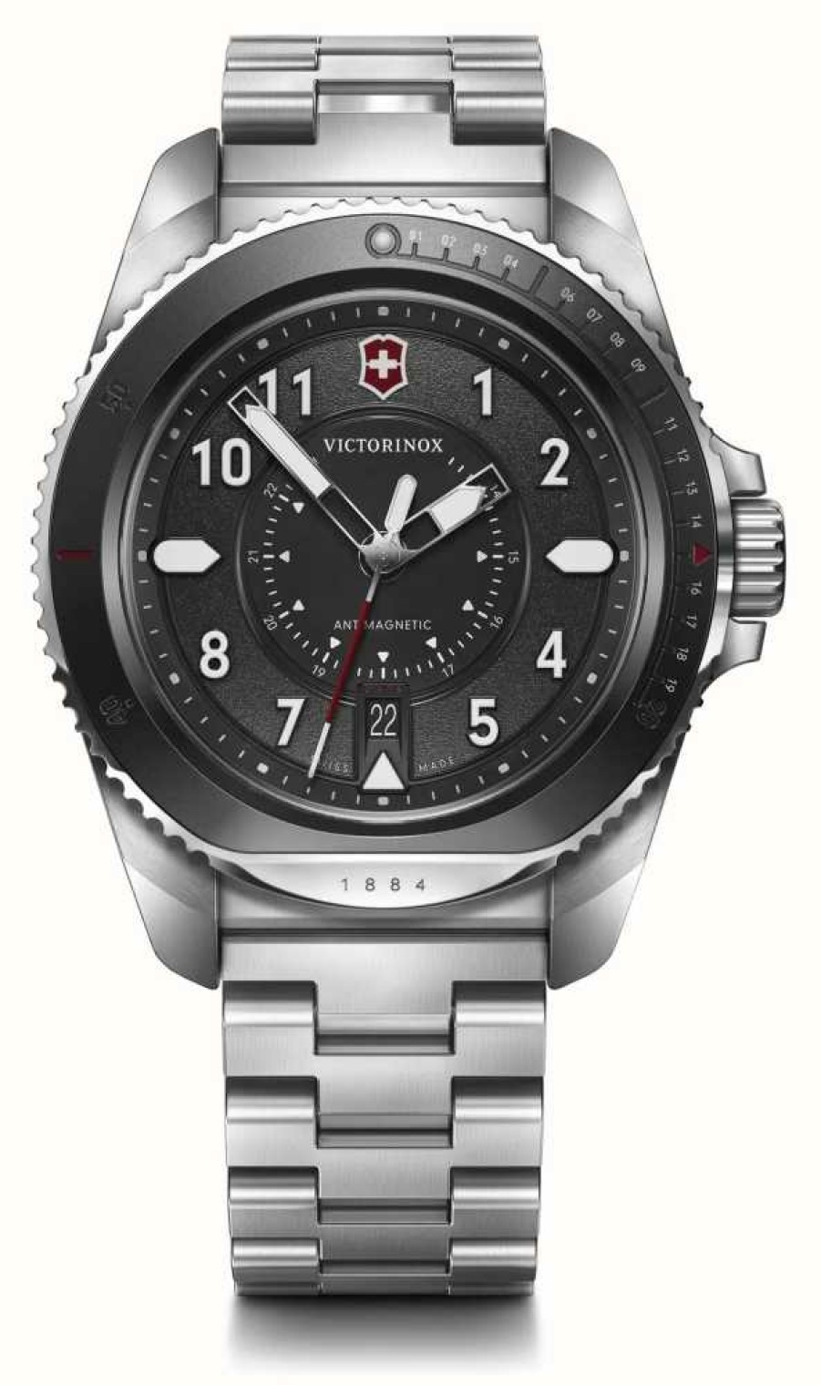 Men'S Victorinox | Victorinox Journey 1884 (43Mm) Black Dial / Stainless Steel