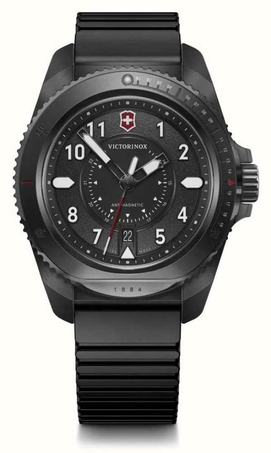 Men'S Victorinox | Victorinox Journey 1884 (43Mm) Black Dial / Black Silicone