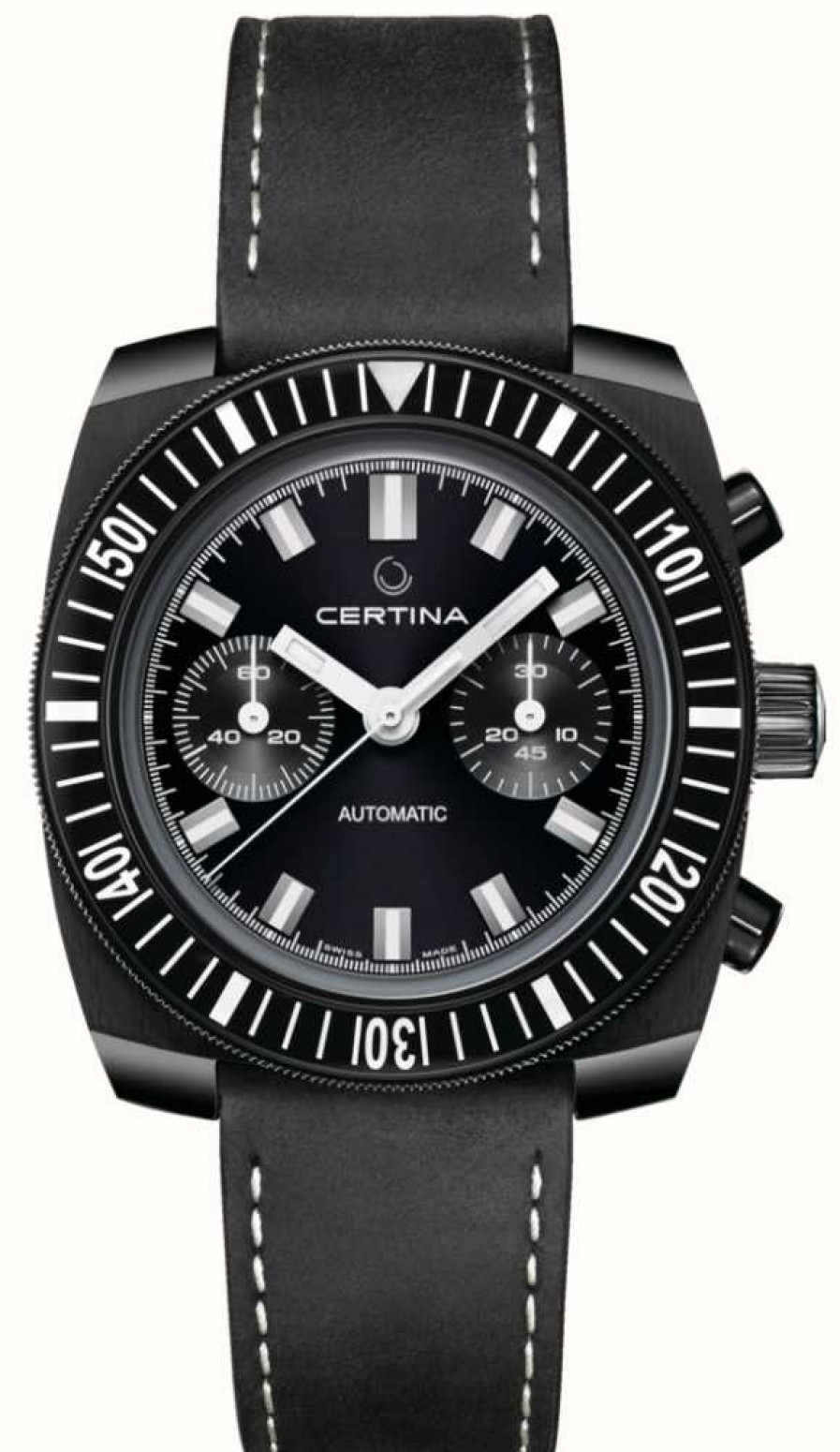 Men'S Certina | Certina Ds Chronograph 1968 Powermatic Automatic Black Dial Watch