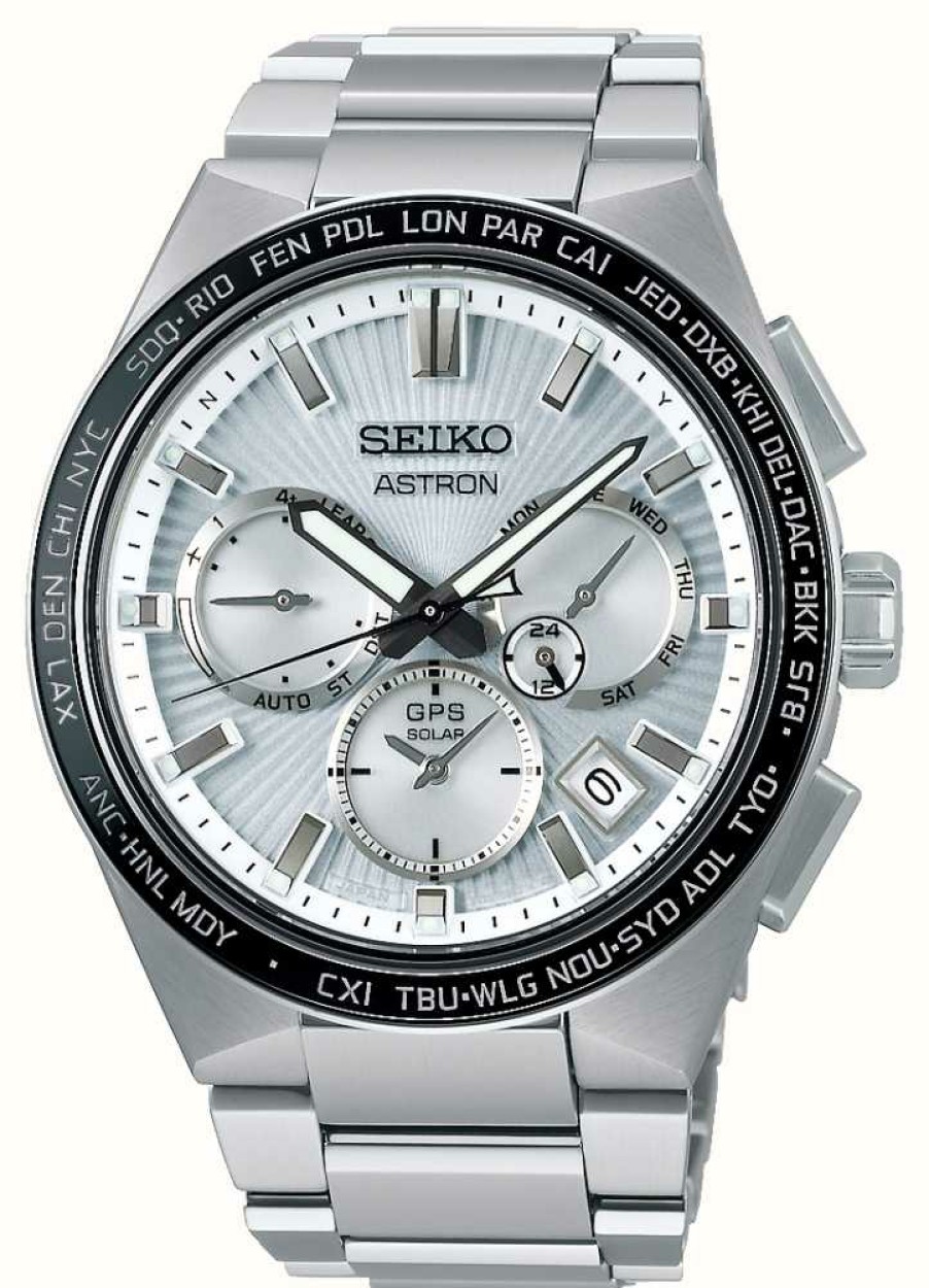 Men'S Seiko | Seiko Astron 'Sunray Silver Lining' Gps Solar 5X