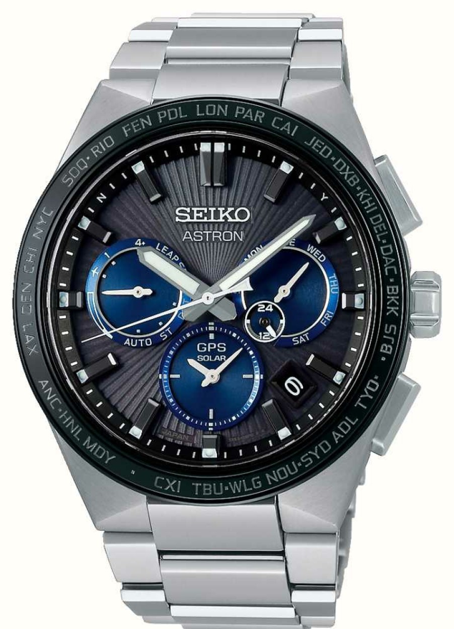 Men'S Seiko | Seiko Astron 'Sunray Dark Night' Gps Solar 5X