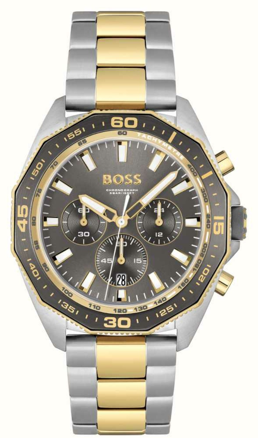 Men'S BOSS | Boss Men'S Energy | Grey Dial | Two Tone Stainless Steel Bracelet