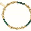 Jewelry ChloBo Jewellery | Chlobo Gold Sparkle Malachite Bracelet