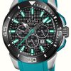 Men'S Festina | Festina Chrono Bike 2022 Black Dial / Turquoise Rubber