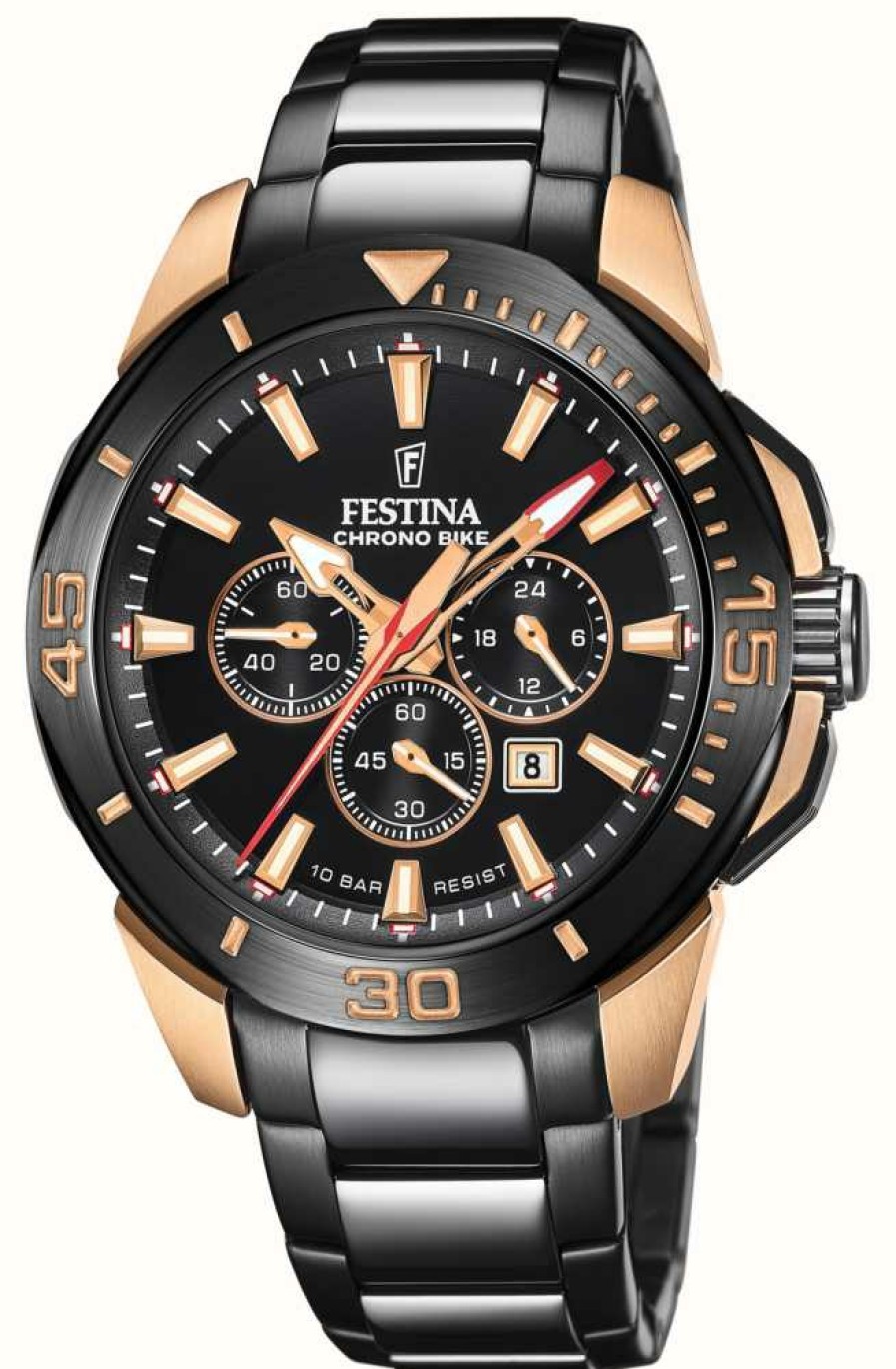 Men'S Festina | Festina Chrono Bike 2022 Special Edition Black Dial / Black Bracelet