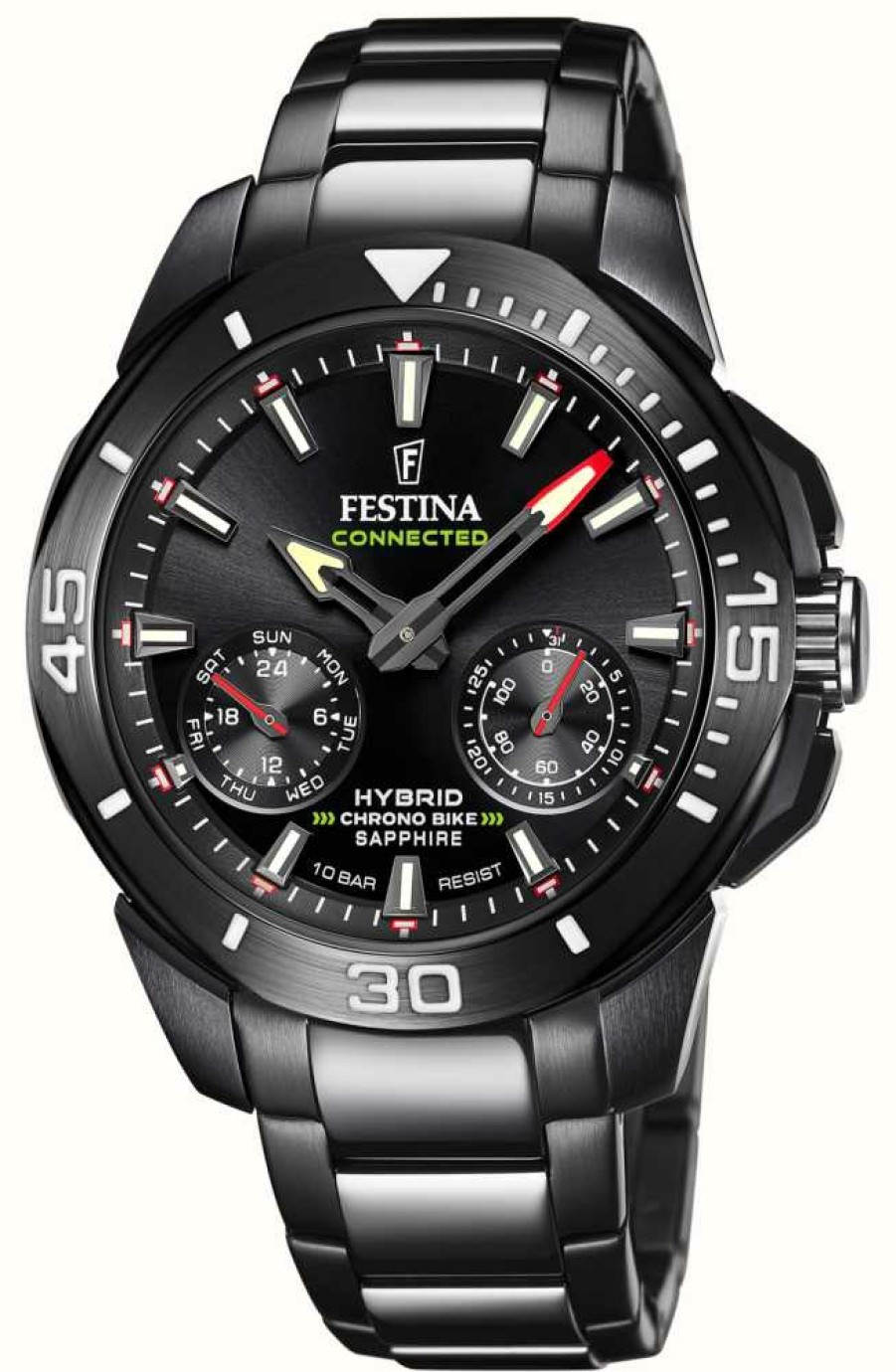 Men'S Festina | Festina Chrono Bike Special Edition Hybrid Connected Black / Black