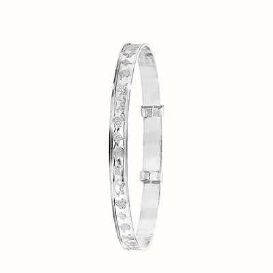 Jewelry James Moore | James Moore Th Silver Engraved Expandable Baby Bangle