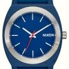 Women'S Nixon | Nixon Time Teller Opp | Blue Dial | Blue Silicone Strap