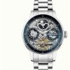 Men'S Ingersoll | Ingersoll The Jazz | Automatic | Blue Skeleton Dial | Stainless Steel Bracelet