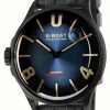 Men'S U-Boat | U-Boat Darkmoon 40Mm Blue Ipb Black Strap