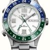 Men'S Ball Watch Company | Ball Watch Company Roadmaster Marine Gmt Blue/Green Bezel White Dial