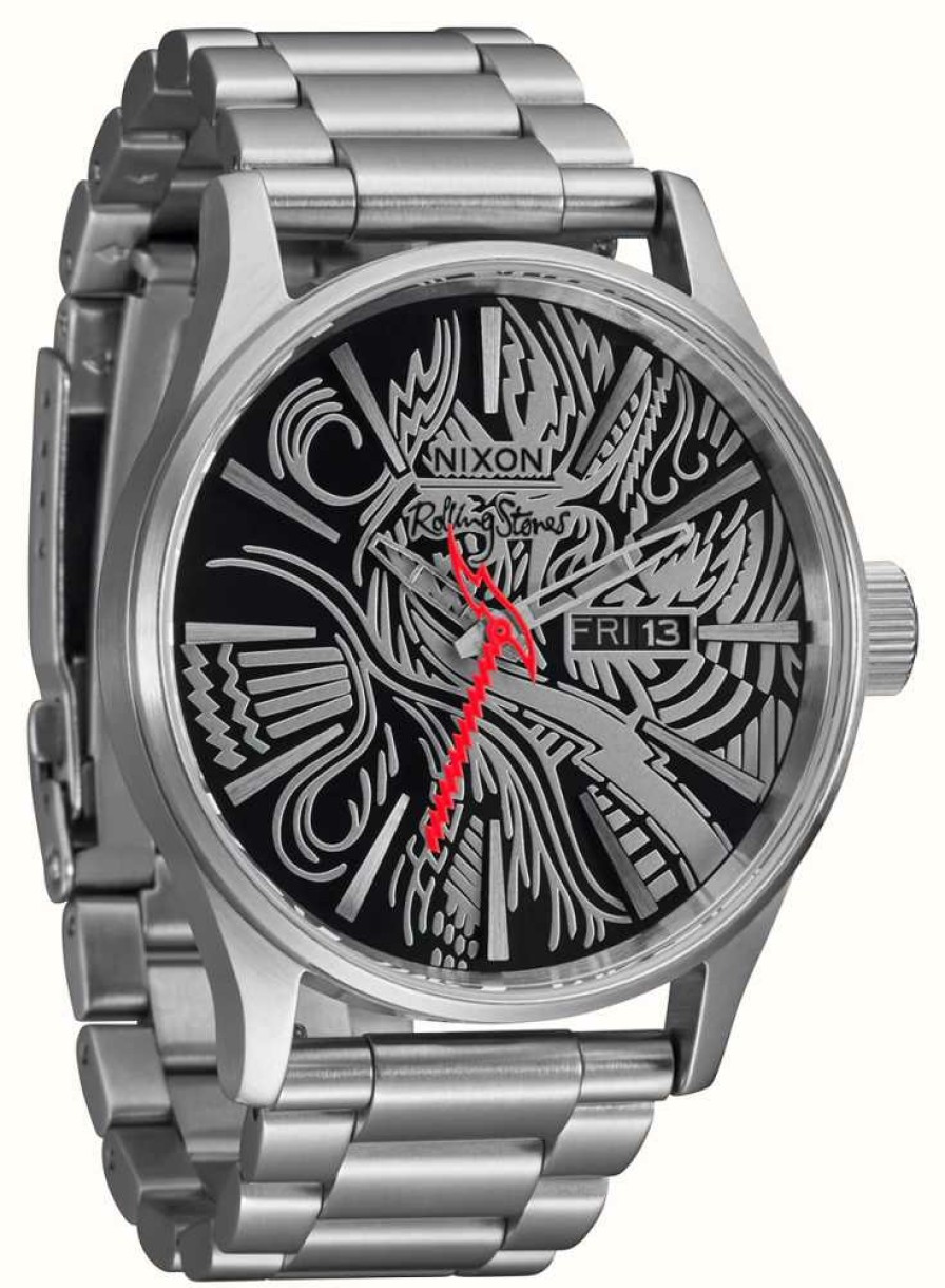 Men'S Nixon | Nixon Rolling Stones Sentry Stainless Steel