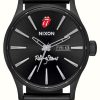 Women'S Nixon | Nixon Rolling Stones Sentry Leather Black And Red