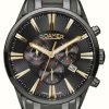 Men'S Roamer | Roamer Superior Chrono | Black Dial | Black Stainless Steel Bracelet