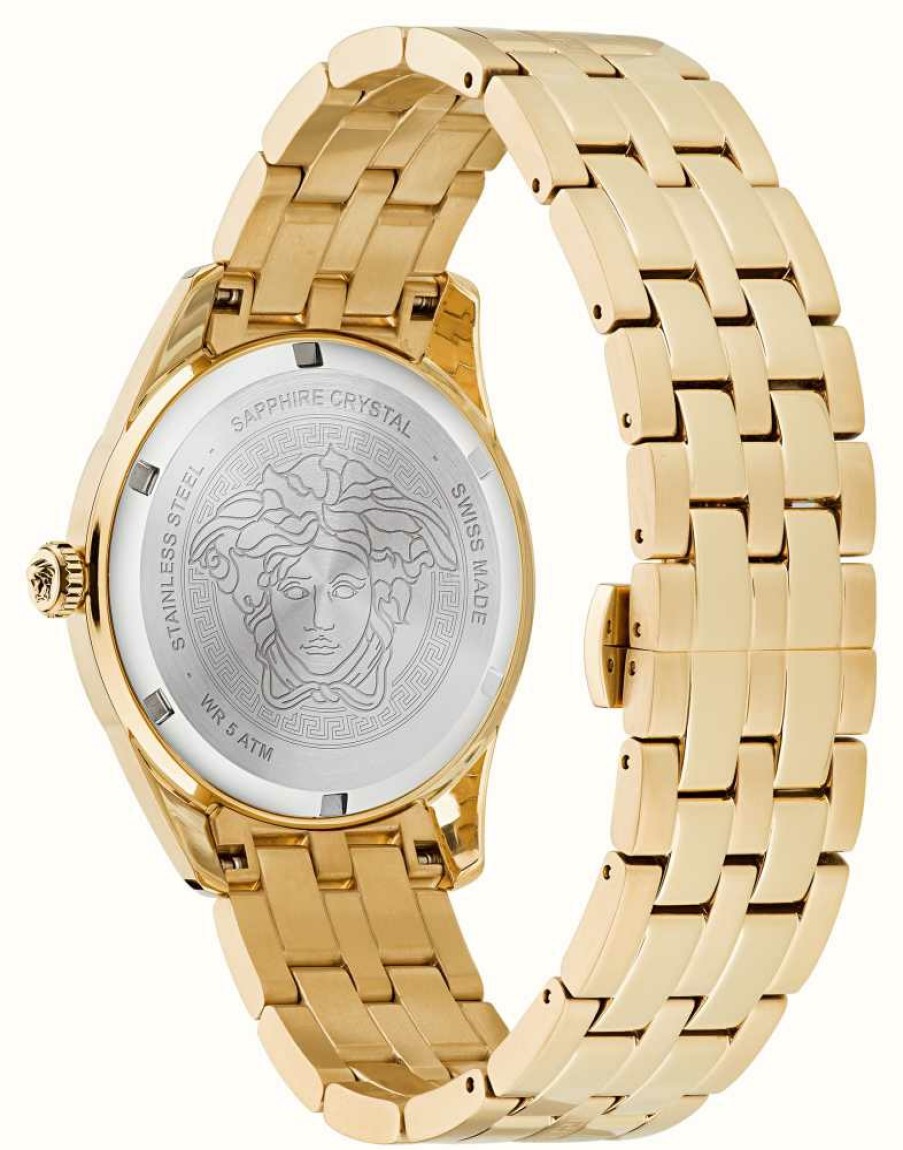 Men'S Versace | Versace Greca Time (41Mm) Gold Dial / Gold Pvd Stainless Steel