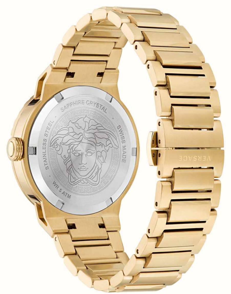 Women'S Versace | Versace Medusa Infinite (38Mm) Black Dial / Gold Pvd Stainless Steel