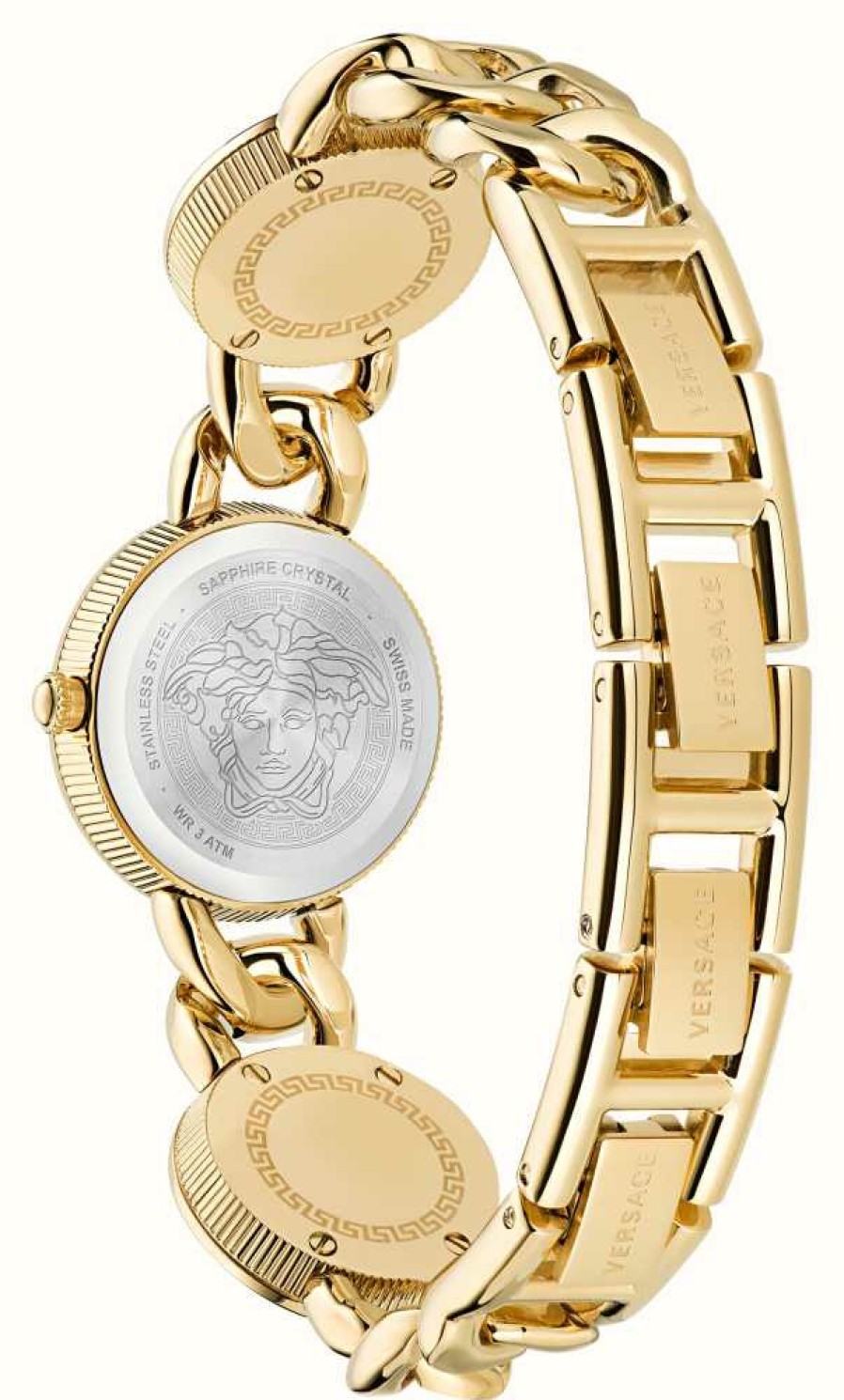 Women'S Versace | Versace Stud Icon (26Mm) Gold Dial / Gold Pvd Stainless Steel