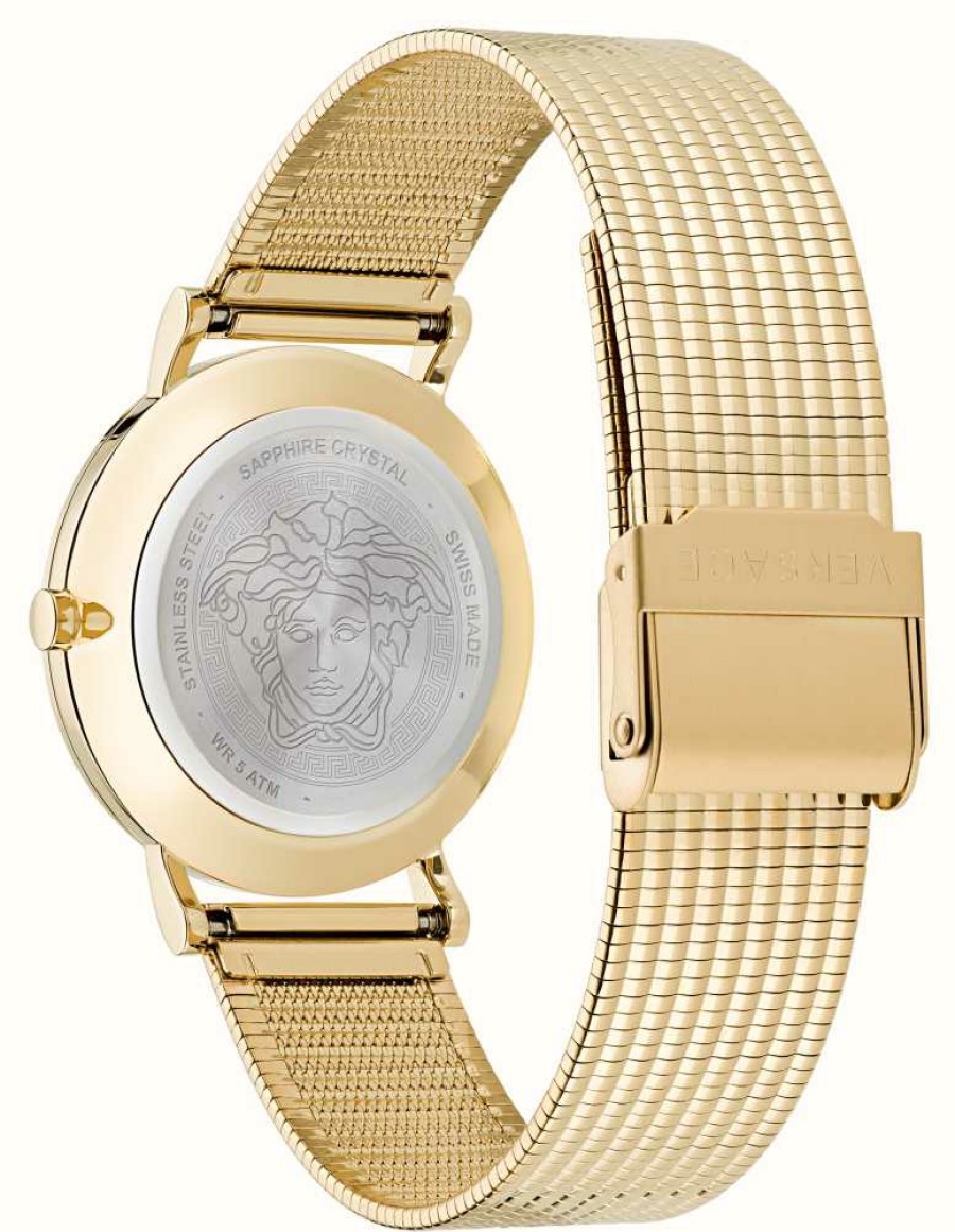 Women'S Versace | Versace New Generation (36Mm) Silver Dial / Gold Pvd Stainless Steel