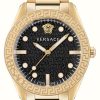 Men'S Versace | Versace Greca Dome (42Mm) Black Dial / Gold Pvd Stainless Steel