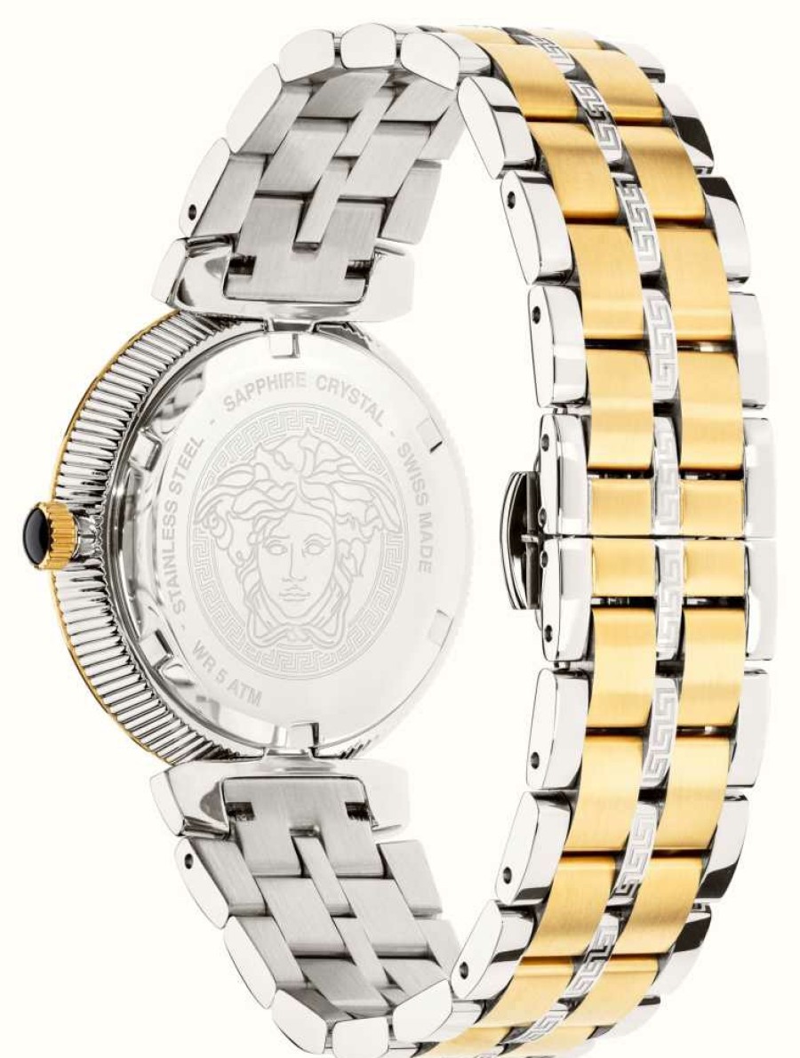 Women'S Versace | Versace Greca Icon (36Mm) Green Dial / Two-Tone Stainless Steel