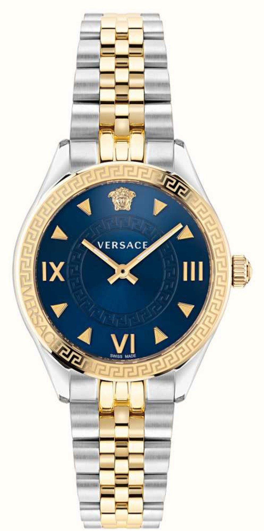 Women'S Versace | Versace Hellenyium (35Mm) Blue Dial / Two-Tone Stainless Steel