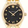 Women'S Versace | Versace Hellenyium (35Mm) Black Dial / Gold Pvd Stainless Steel