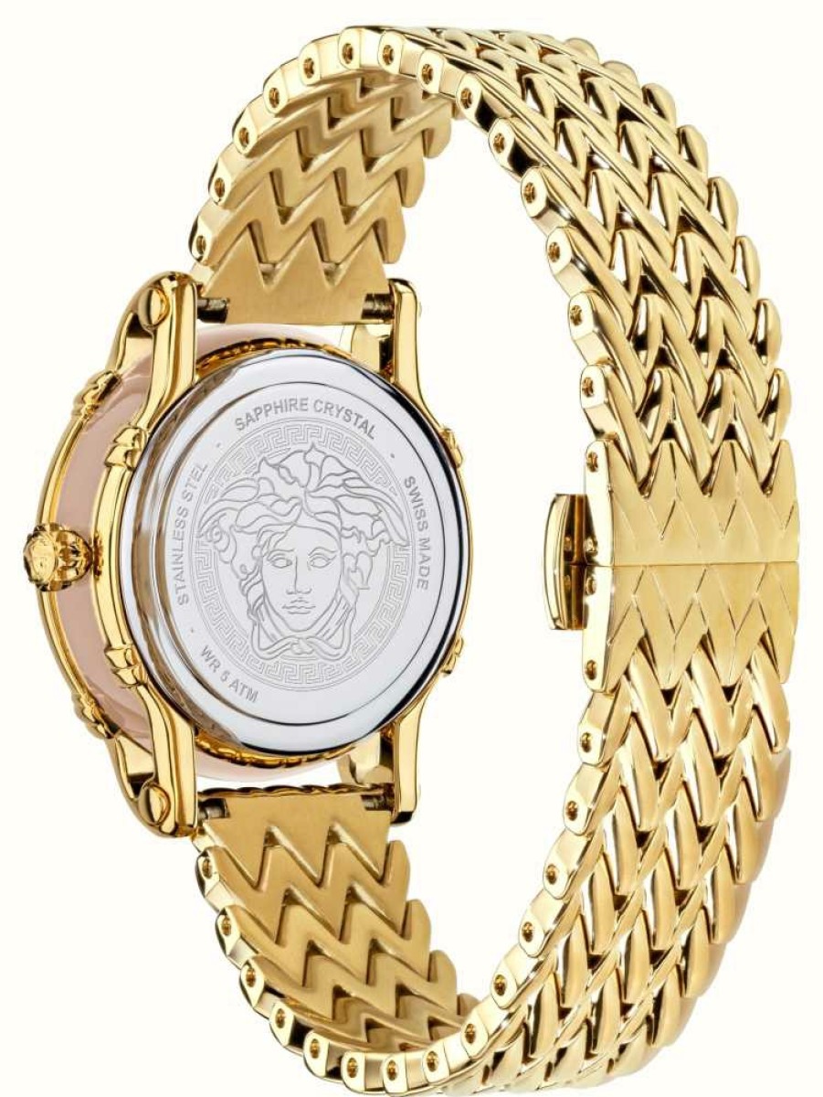 Women'S Versace | Versace Safety Pin (34Mm) Ivory Dial / Gold Pvd Stainless Steel