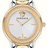 Women'S Versace | Versace V-Tribute (36Mm) Silver Dial / Two-Tone Stainless Steel