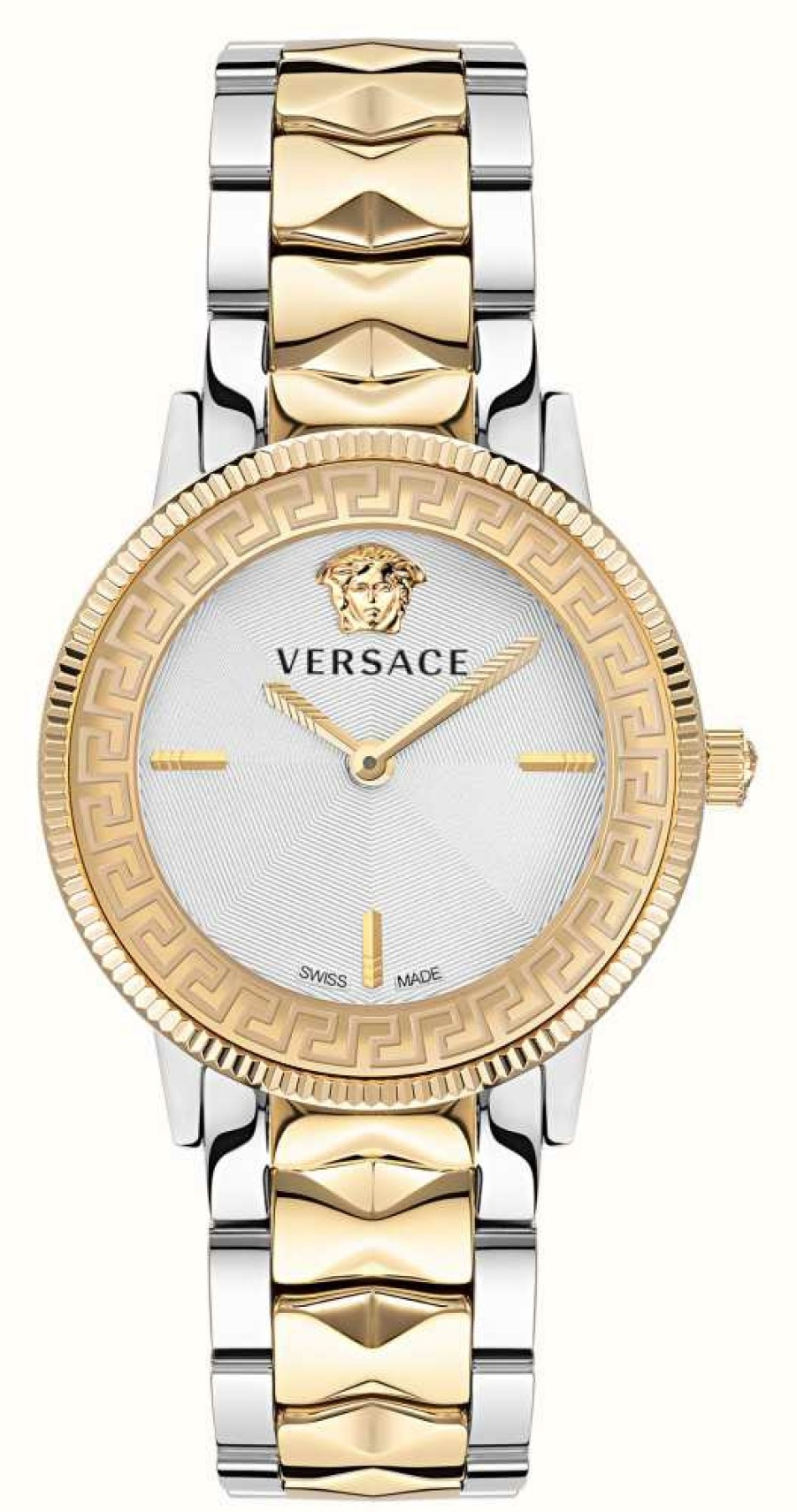 Women'S Versace | Versace V-Tribute (36Mm) Silver Dial / Two-Tone Stainless Steel