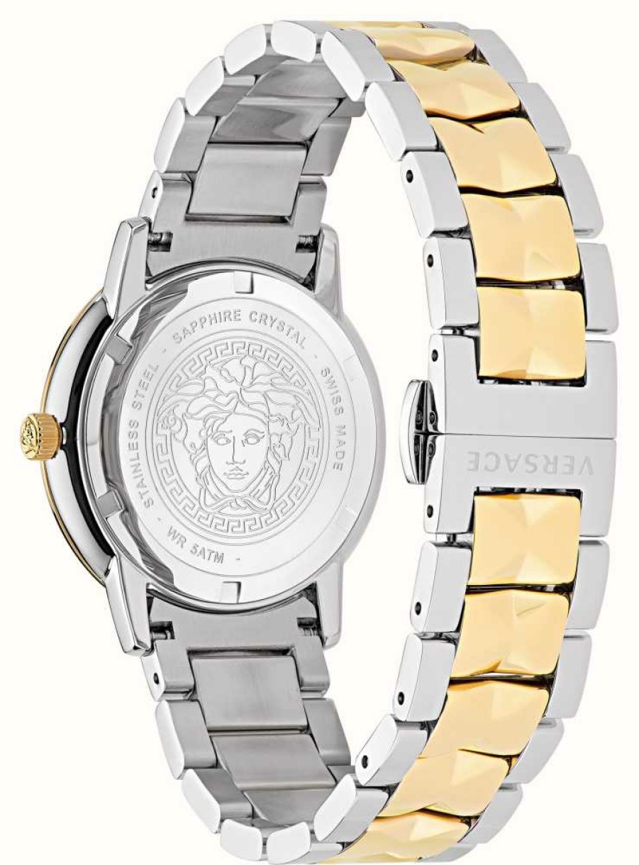 Women'S Versace | Versace V-Tribute (36Mm) Silver Dial / Two-Tone Stainless Steel