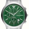 Men'S Emporio Armani | Emporio Armani Men'S | Green Chronograph Dial | Stainless Steel Bracelet