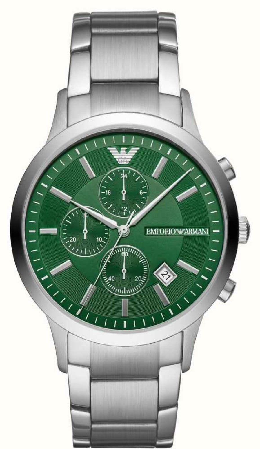 Men'S Emporio Armani | Emporio Armani Men'S | Green Chronograph Dial | Stainless Steel Bracelet