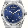 Men'S Guess | Guess Men'S Connoisseur | Blue Dial | Stainless Steel Bracelet