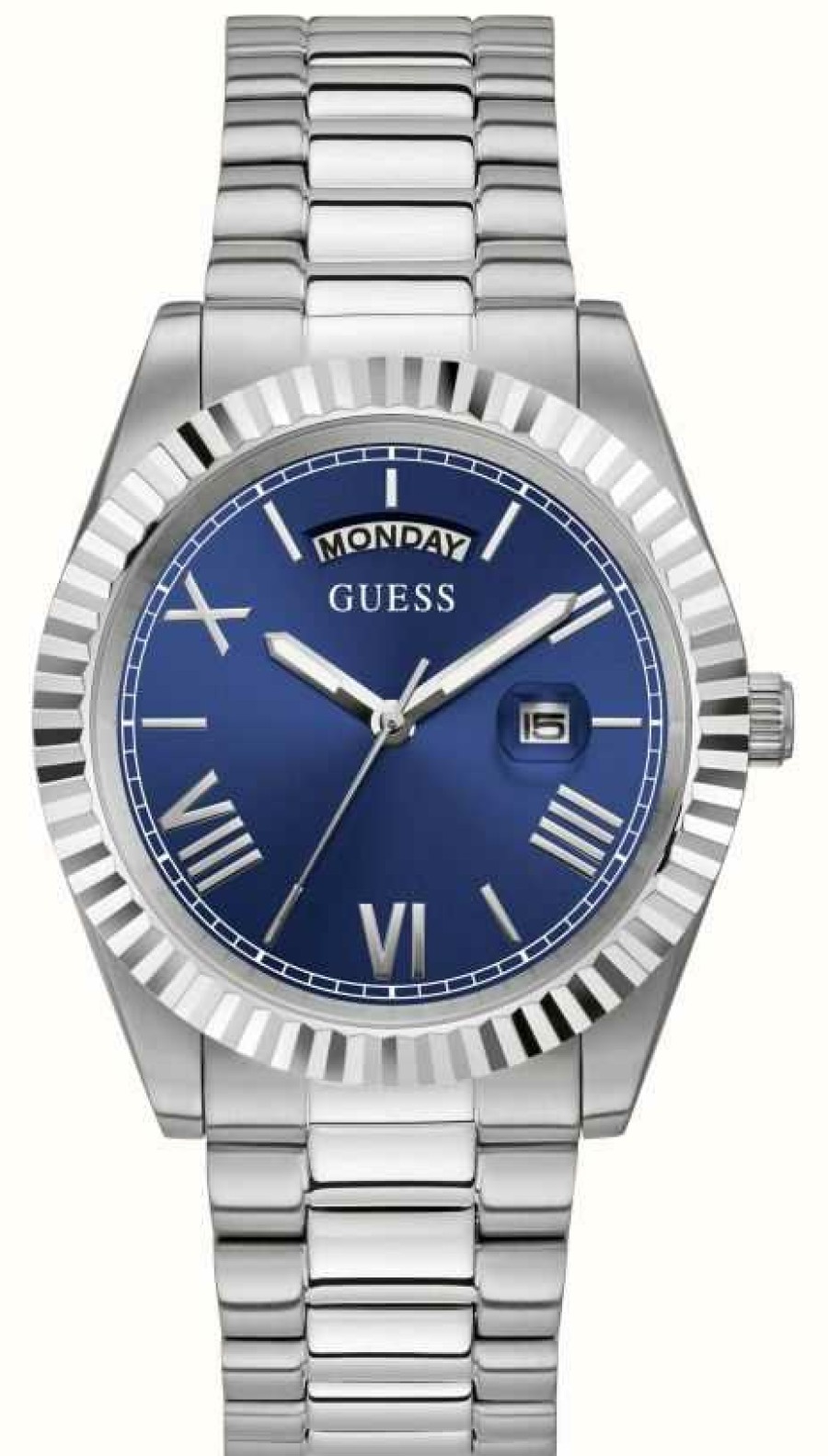 Men'S Guess | Guess Men'S Connoisseur | Blue Dial | Stainless Steel Bracelet