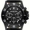 Men'S Michael Kors | Michael Kors Everest | Black Chronograph Dial | Black Leather Strap