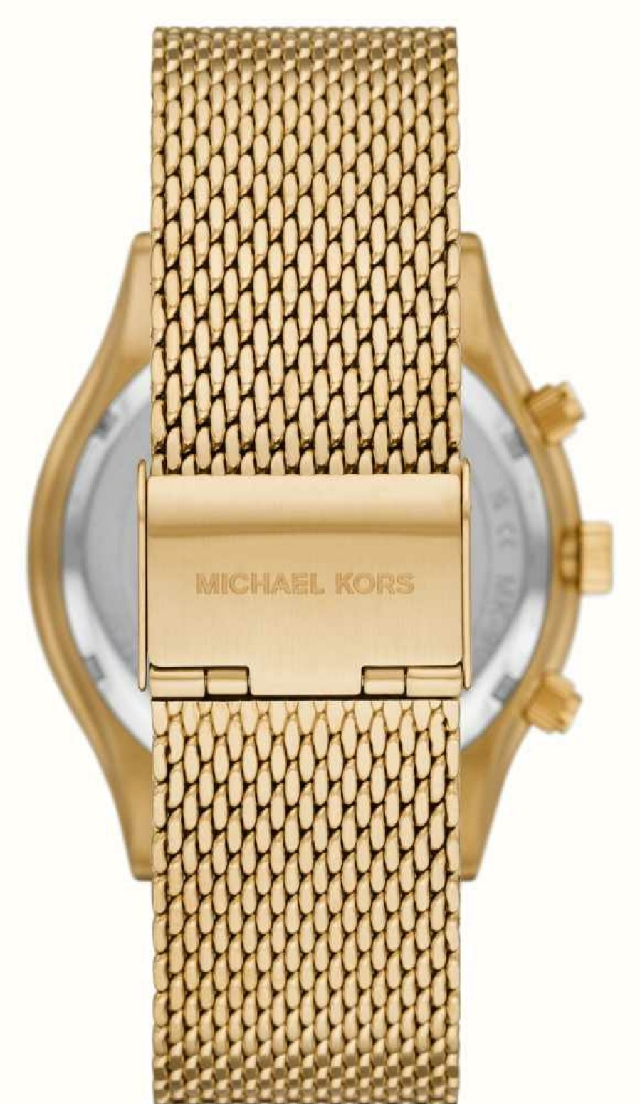 Men'S Michael Kors | Michael Kors Slim Runway | Black Chronograph Dial | Gold Steel Mesh Bracelet