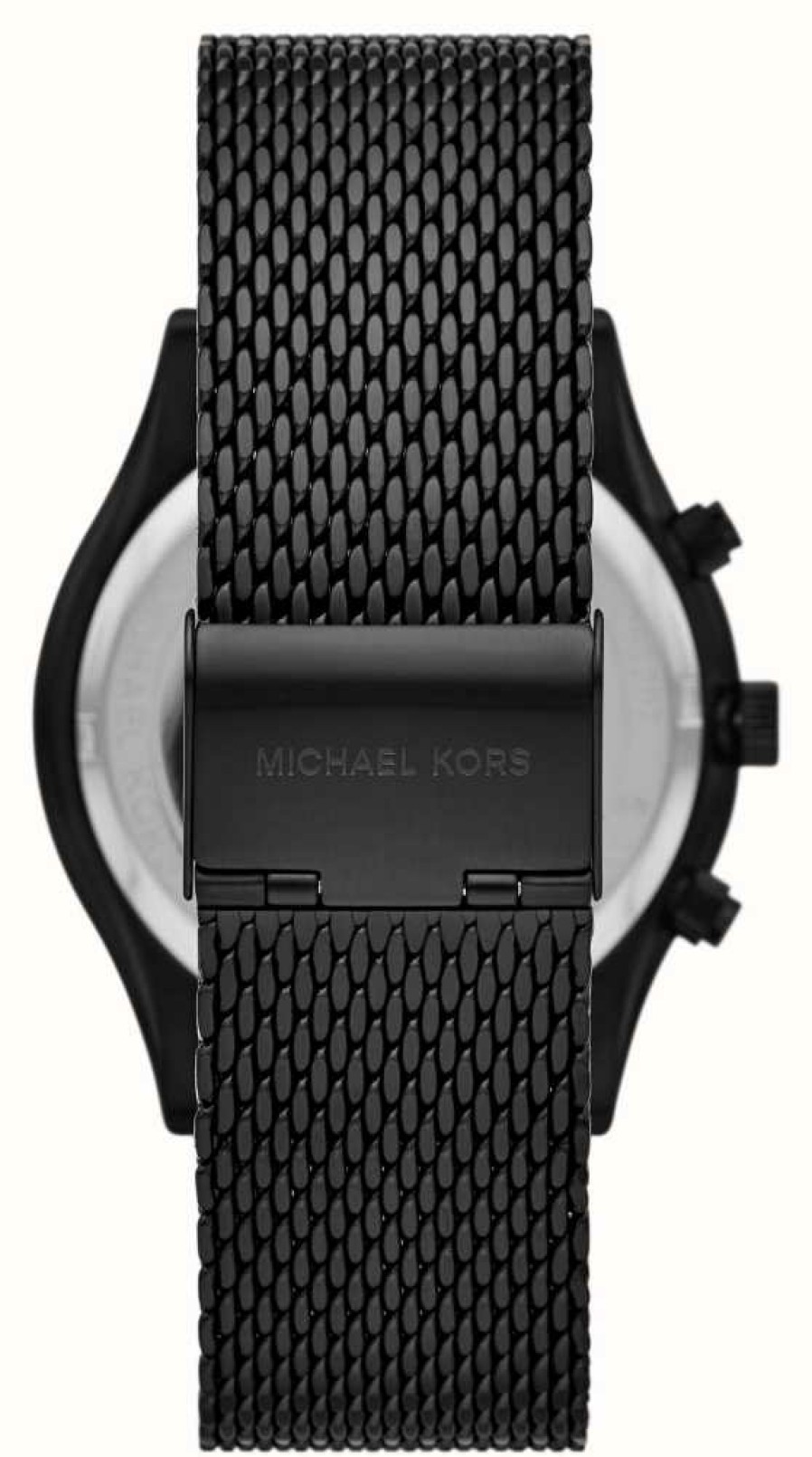 Men'S Michael Kors | Michael Kors Slim Runway | Black Chronograph Dial | Black Steel Mesh Bracelet