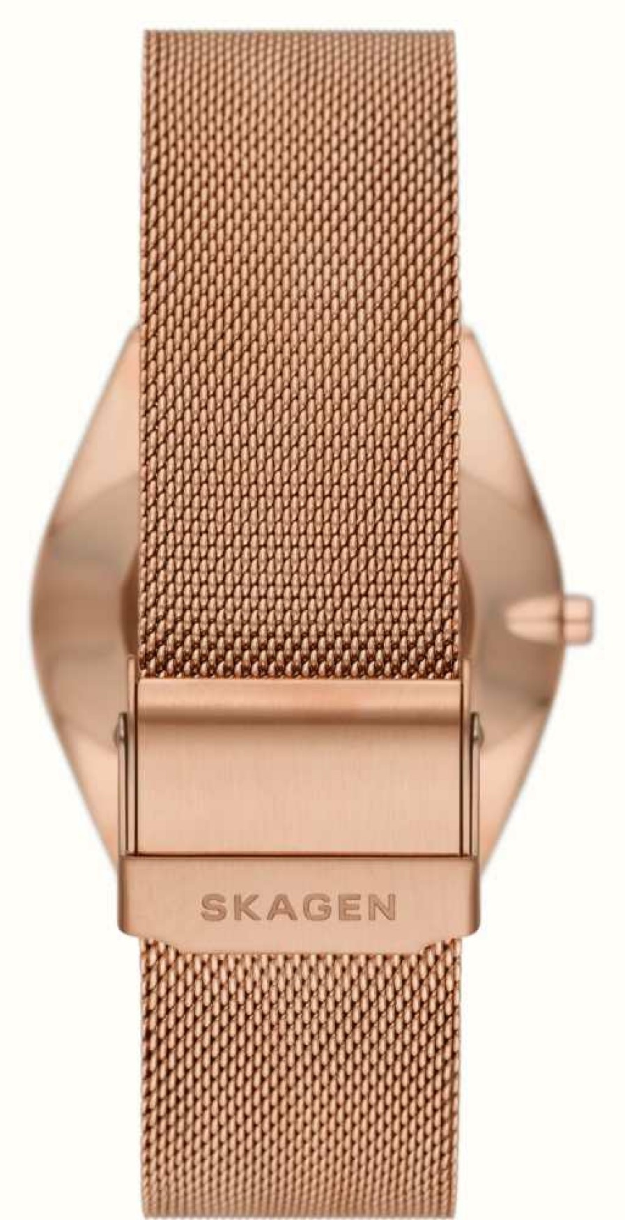 Men'S Skagen | Skagen Men'S Grenen | Silver Dial | Rose Gold Steel Mesh Bracelet