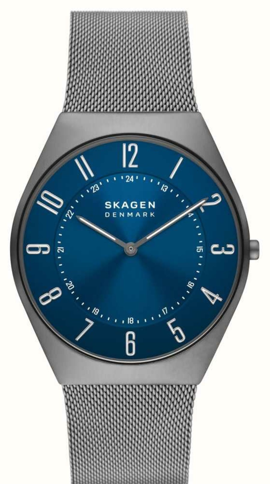 Men'S Skagen | Skagen Men'S Grenen | Blue Dial | Gunmetal Steel Mesh Bracelet