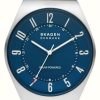 Men'S Skagen | Skagen Men'S Grenen Solar | Blue Dial | Brown Leather Strap