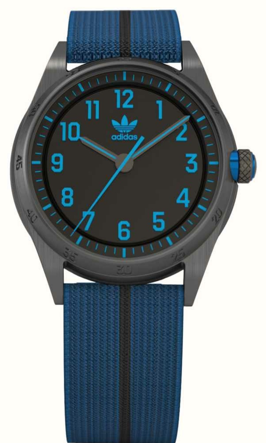 Women'S Adidas | Adidas Code Four | Black Dial | Blue Nylon Strap