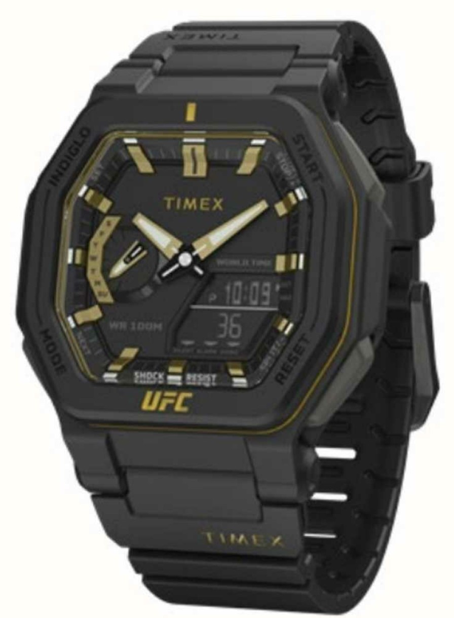 Men'S Timex | Timex X Ufc Colossus Black Dial / Black Resin